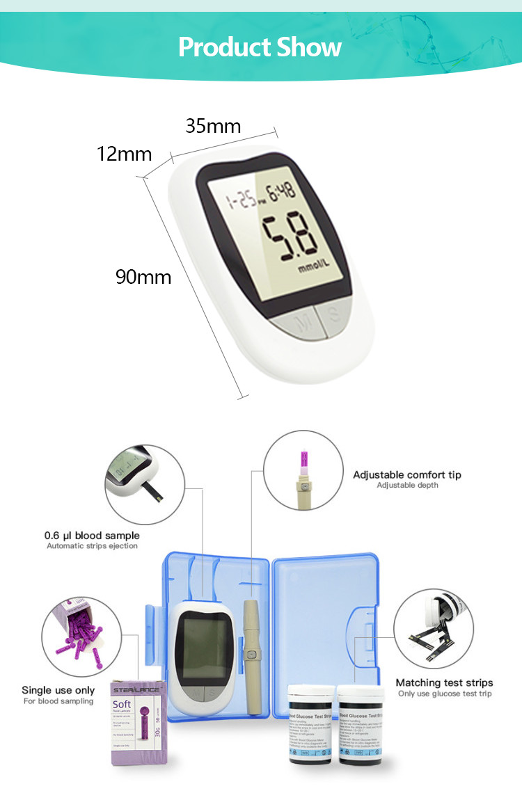 8s Digital Home Glucose Monitors Portatil Glucose Meter Sterile