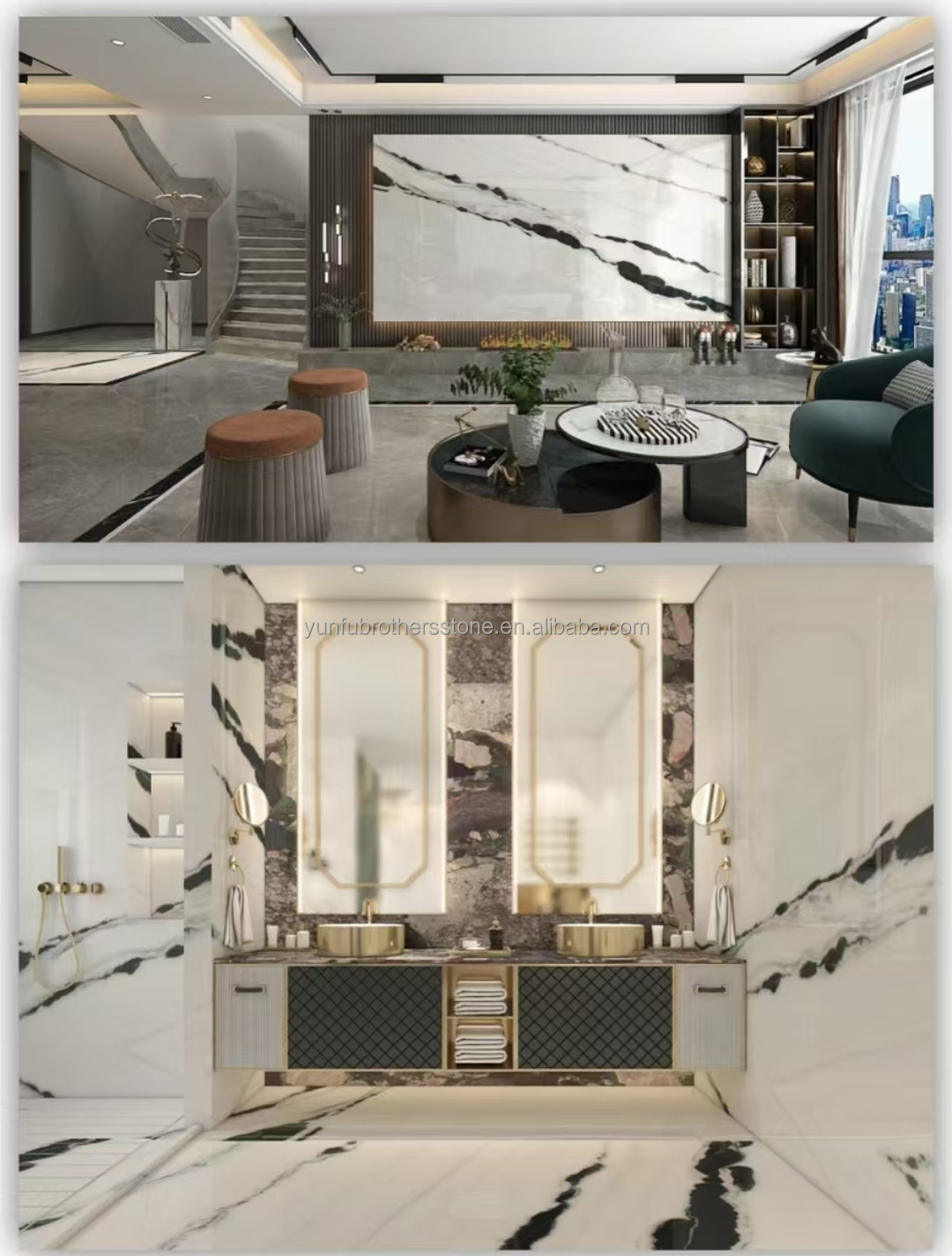 Modern Design Style Panda White Marble Elevate Your Hotel Wall Floor and Stairs Tiles
