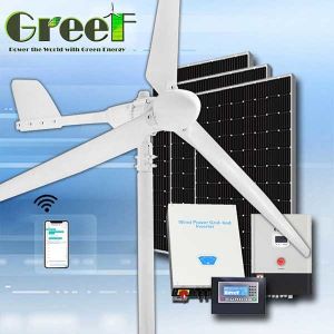 High Efficiency Three Phase Grid Tied Solar Hybrid System Eolic Wind Generator