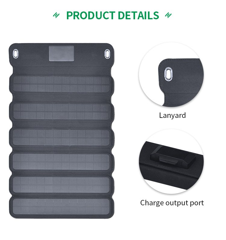15W 6V/2.5A USB Low Power Monocrystalline Silicon Outdoor Charging Foldable Portable Solar Panel