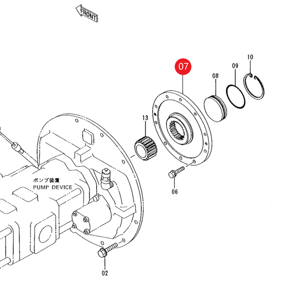 Excavator EX400-3/EX400-5/ EX450H-5 PUMP DEVICE SUPPORT 2035556 COUPLING