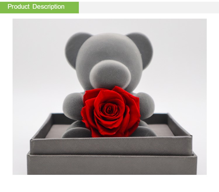 Valentine'S Day Everlasting Rose Bear With Gift Box For Wife / Girlfriend / Mother