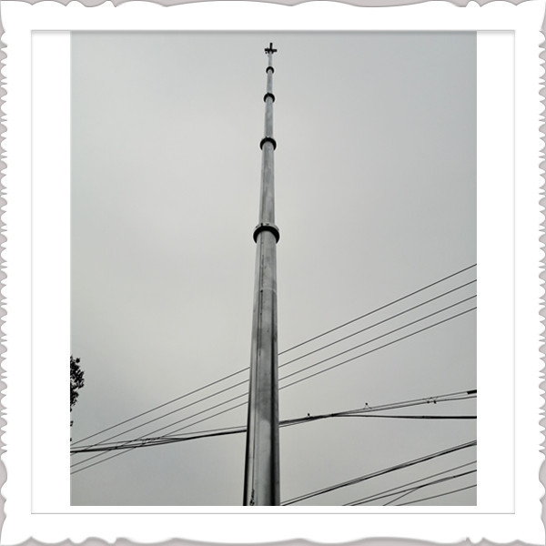 9m 30ft Lightweight Winch Up Mast For Telecommunication Photography