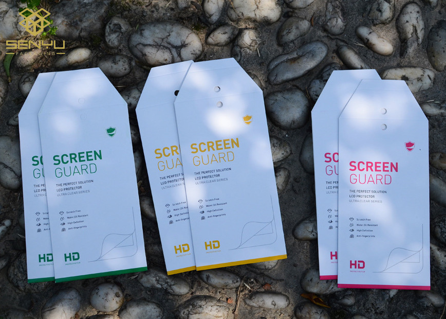 350g art paper Printed Mobile Accessories Packaging Tempered Glass Screen Protector Box