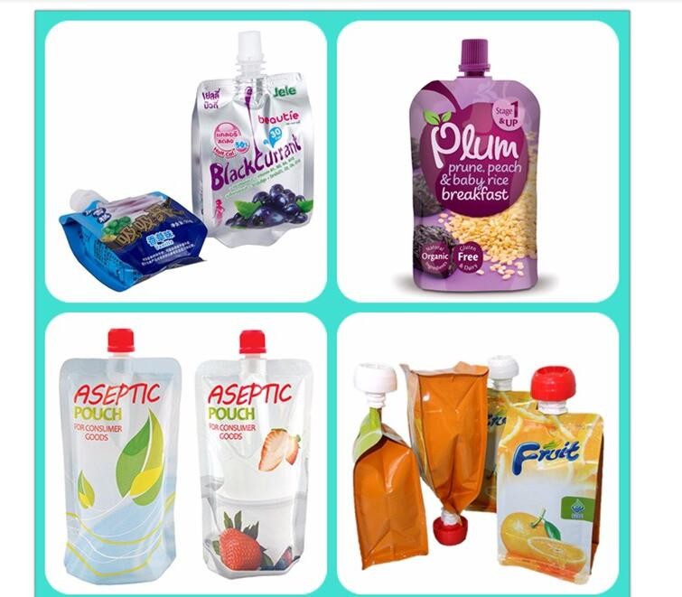 Custom Printing Stand Up 500Ml Reusable Plastic Spout Bag for Jucie Packing