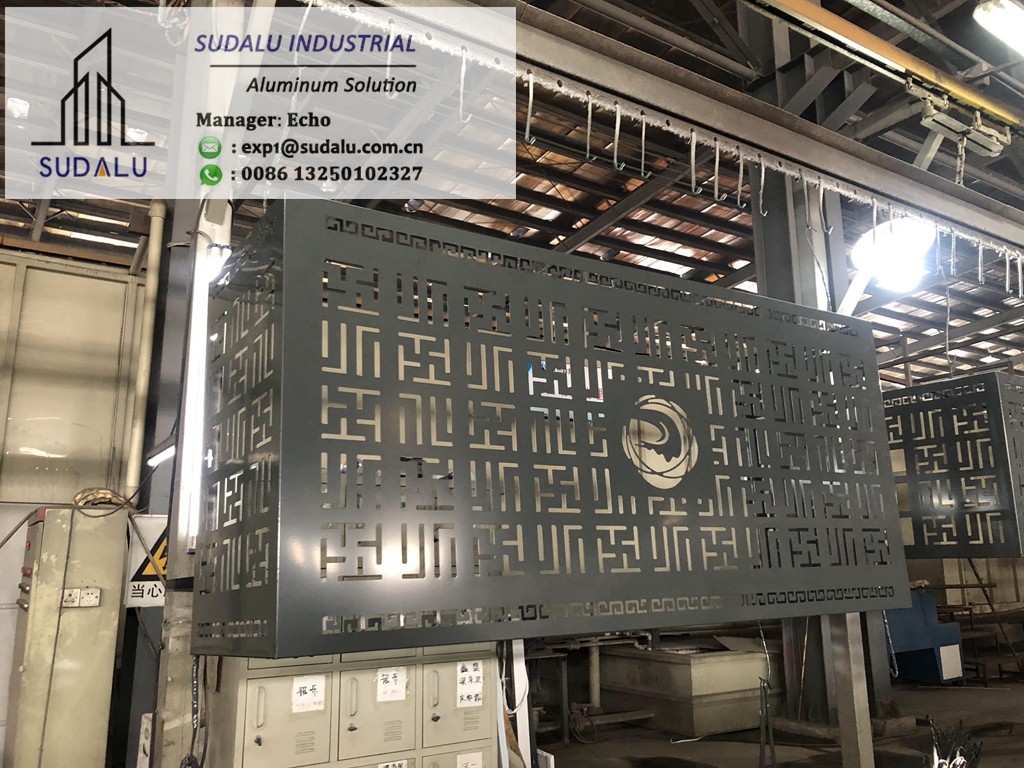 SUDALU Aluminum CNC Curvel Cut Air Condition Decorative Panel Aluminum Perforated Panel