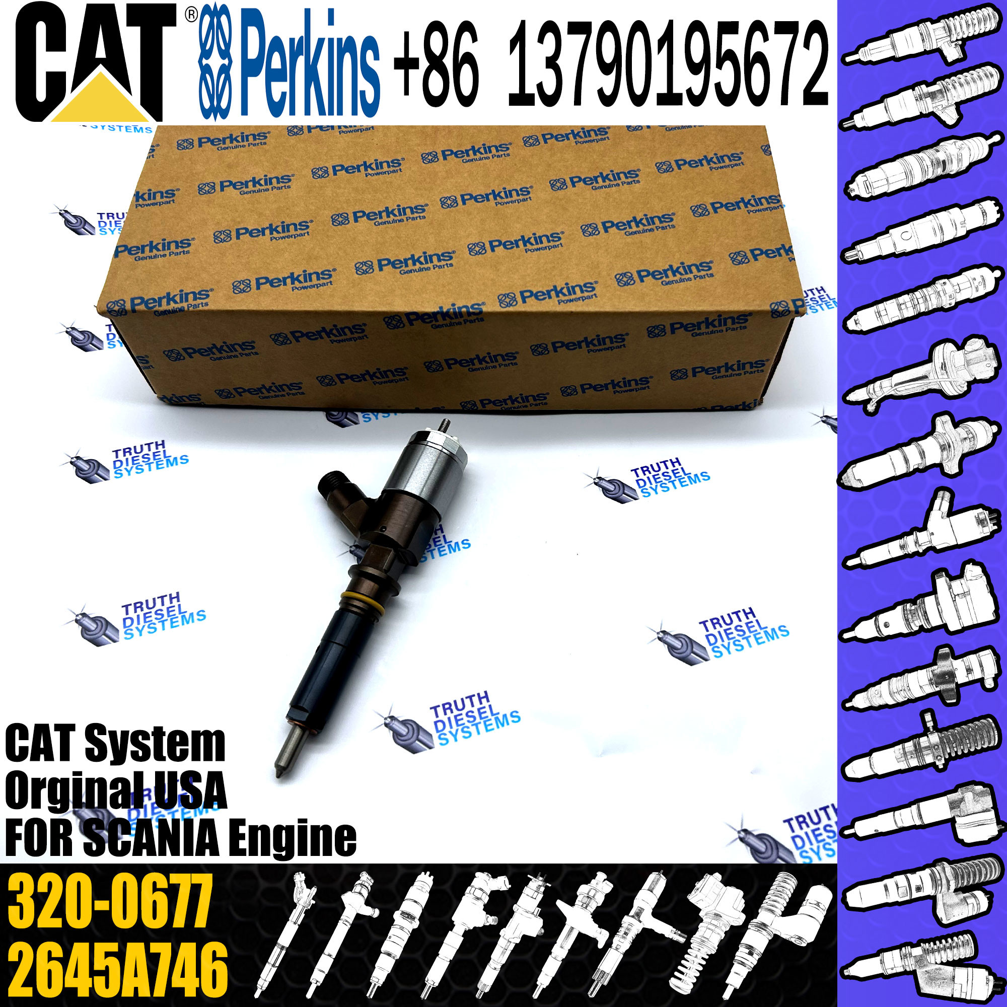 Common Rail C6.6 Diesel Engine Fuel Injector 10R-7673 2645A749 320-0680 320-0677