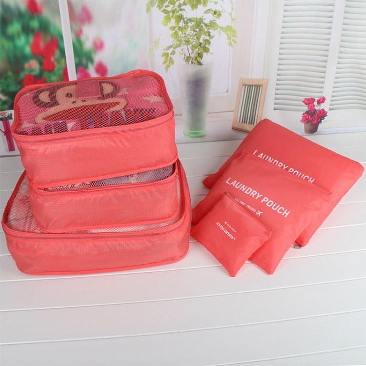Polyester Folding Toiletry Travel Organizer Bag Set 6Pcs