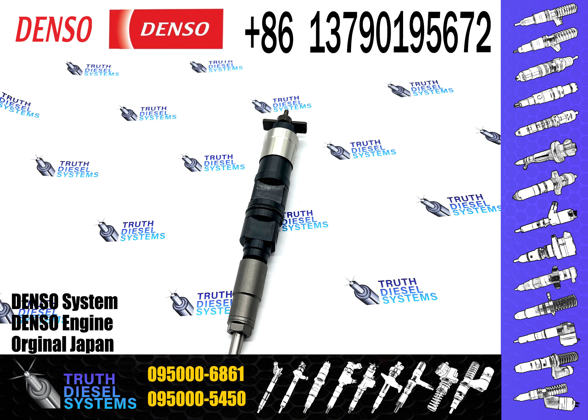 Diesel Fuel Injector 095000-6860 095000-6861 ME304627 ME307086 For MITSUBISHI FH FK FM 6M60T