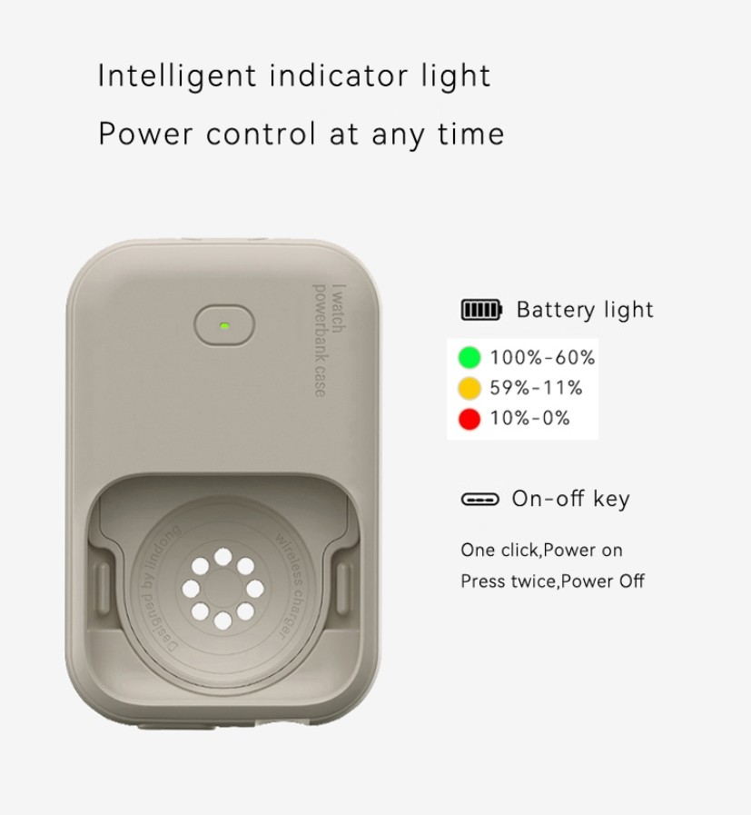 Apple Watch Power Bank 1200mAh Portable Wireless Charger For For Apple Ultra 2 SE 9 8 7 6 5 4