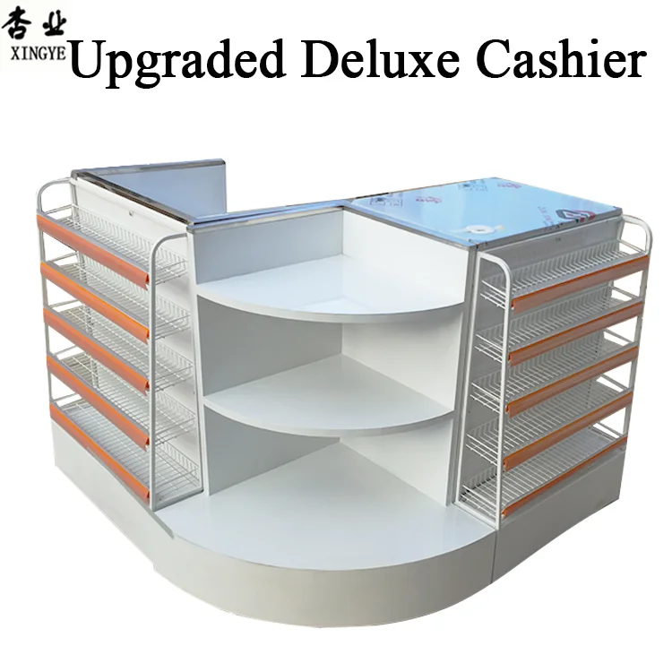 Retail Supermarket Checkout Counter Cashier Register Table Customoized