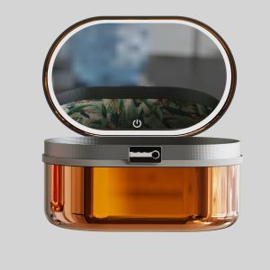 Organize Your Make up with this Portable Hard Shell Cosmetic Box and LED Mirror