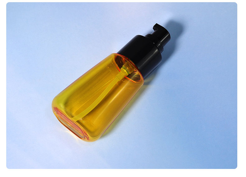PET Luxury Cosmetic Bottle Clear Empty Hair Oil Bottle 70ml With Hot Stamping Logo Printing