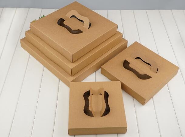 Cheap Cardboard foldable kraft paper lunch box with window,Lunch noodle fast food kraft paper box by customized logo pri