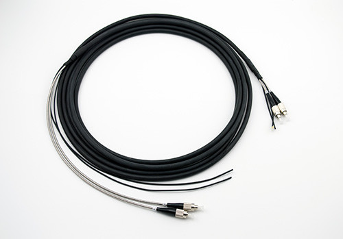 FC/UPC FC/APC BBU/RRU CPRI Base Station Armored Patch Cord 2 Core With Pulling Eyes
