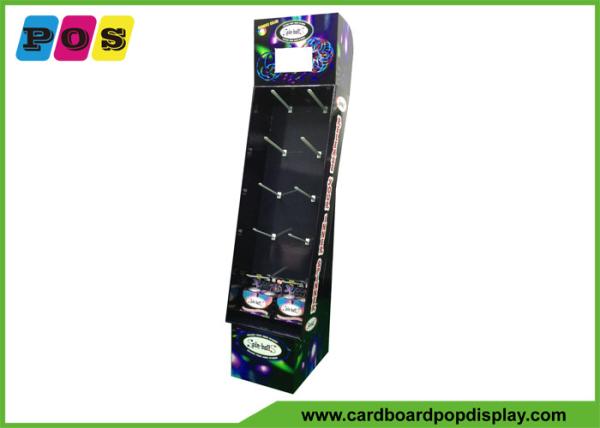 Glossy Lamination Hook Display Stand , POP Merchandising Cardboard Stands