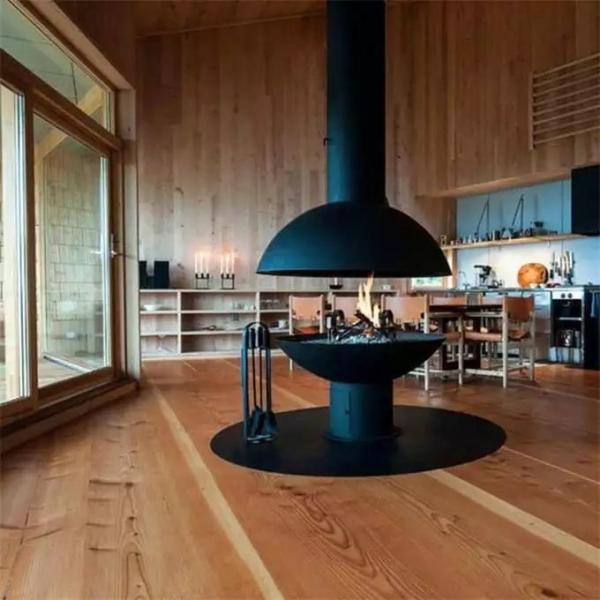 French Style Hanging Wood Burning Stoves Ceiling Mounted Suspended Fireplace