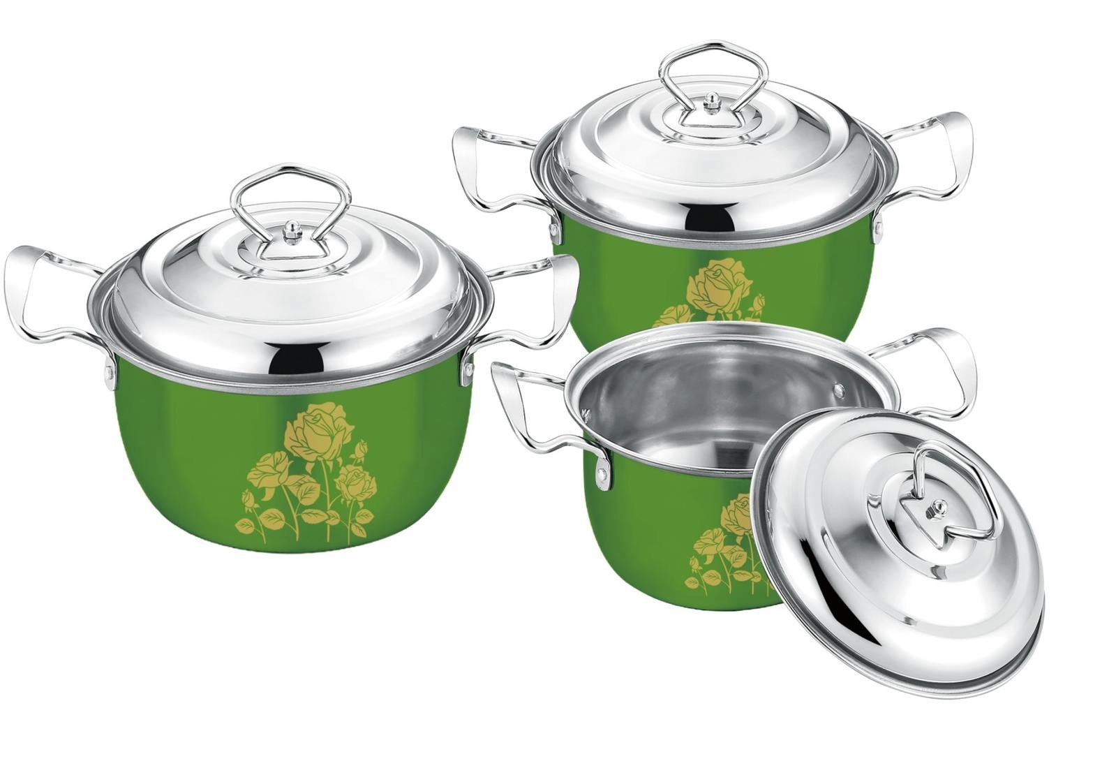 2020 hot selling 16/18/20 3pcs and 4pcs stainless steel 410cookware set &201# cookware sets kitchenwares & kitchen pot