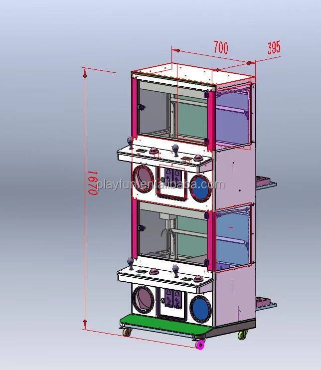 Playfun New Lightful Happy House 4 Players Good Show Boutique Doll Machine Coin Catch Toy Crane Game Machines