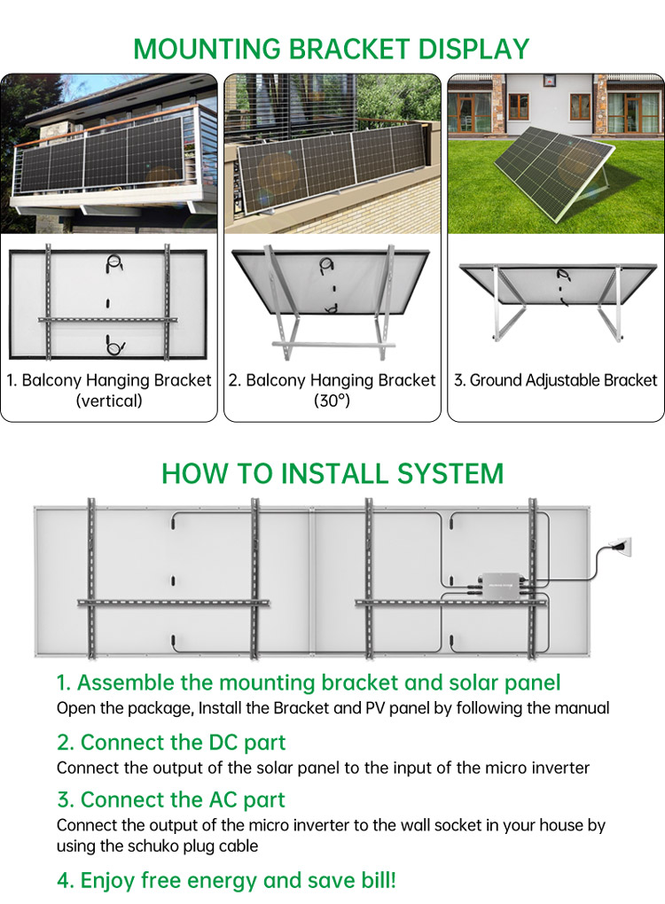 300 Watt Balcony Solar System Waterproof For Home Roof Garden Multipurpose