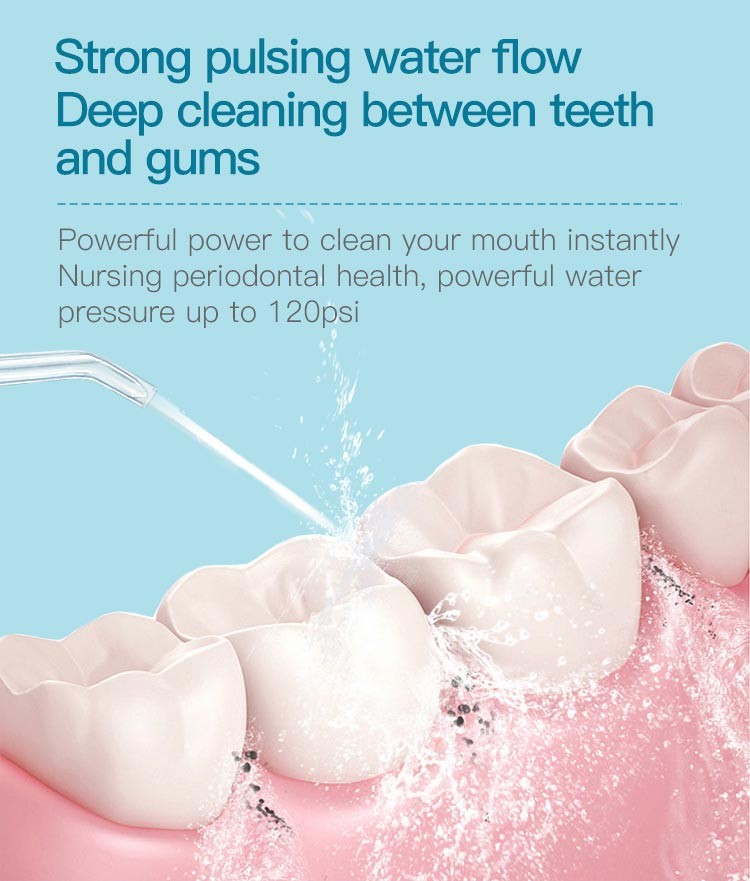 White Tank Water Flosser With Food Grade ABS Nozzle For Oral Care