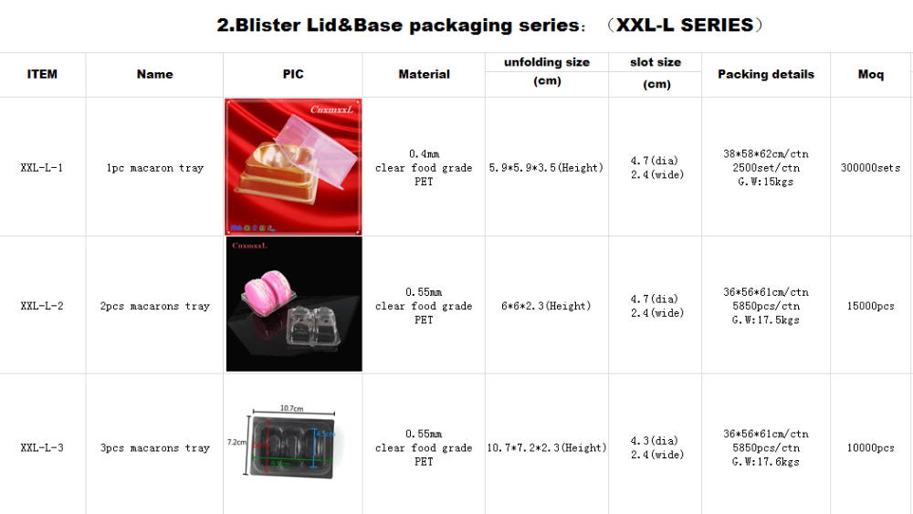 3 x 2 6pcs macaron packaging tray transparent PVC/PET blister macaron box macaron pack tray