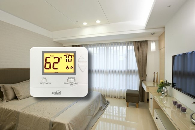 Central Air Conditioner HVAC Thermostat With 1 Heat / 1 Cool Omron Relay