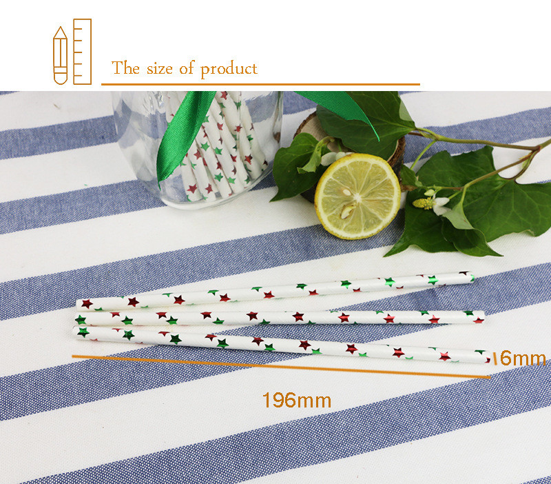 Custom Bendable Drinking Biodegradable Paper Straws Green Gold Foil Color