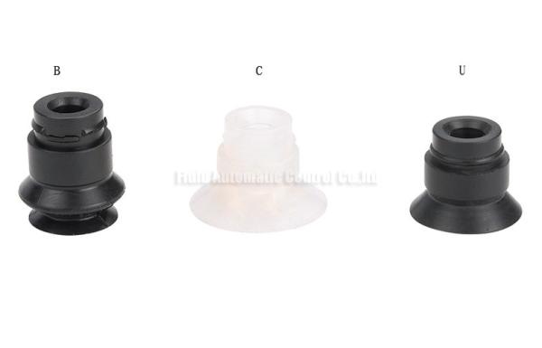 0.34Mpa Vacuum Component Bellow / Flat Vacuum Pad 2 - 50mm , NBR/PU Material