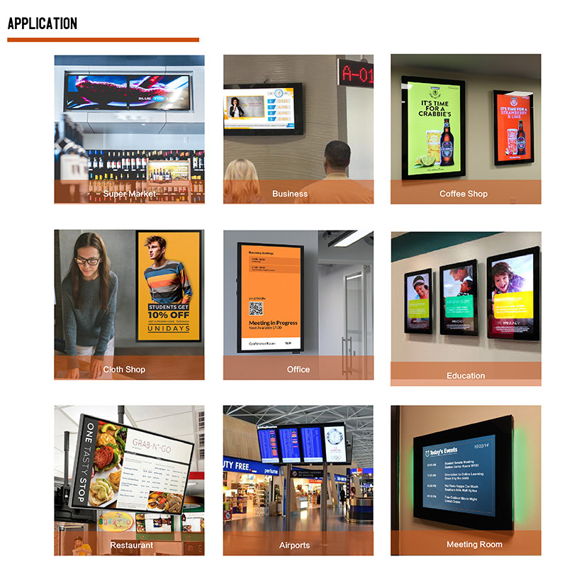 LCD RK3288 Quad Core Advertising Digital Signage Display 13.3 Inch Resolution 1366x768