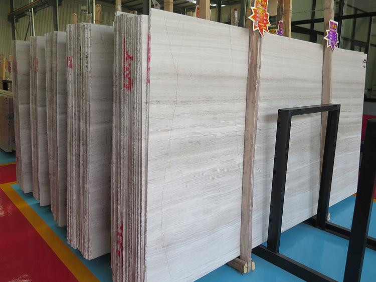 Athens White Wood Vein Marble , Big Marble Slab Stone Eco - Friendly