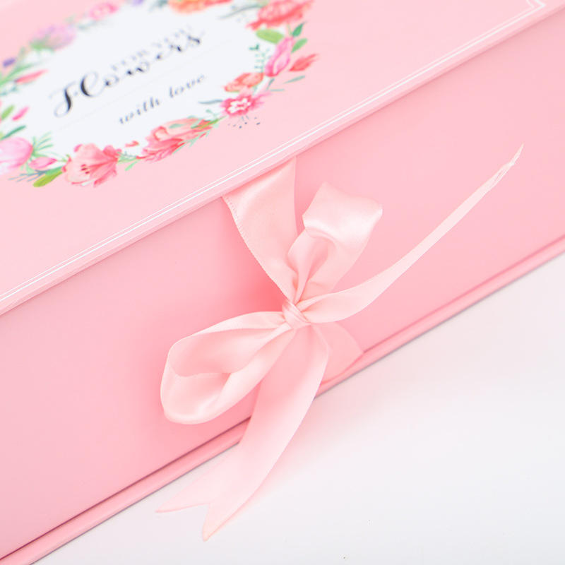 Cardboard Magnetic Gift Packaging Paper Box With Ribbon for Your Specific Request