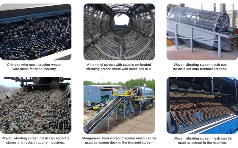 High Tensile 65 Mn Quarry Rock Crusher Crimped Wire Woven Screen Mesh for Vibrating