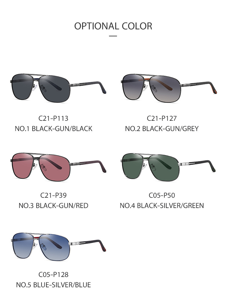 Custom metal polarized sunglasses 5.70 Inches , Men Women Universal Eyewear
