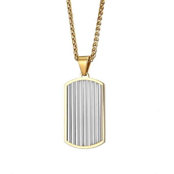 In Stock Stainless Steel Square Men's Pendants Non Tarnish Necklaces Wholesale 2