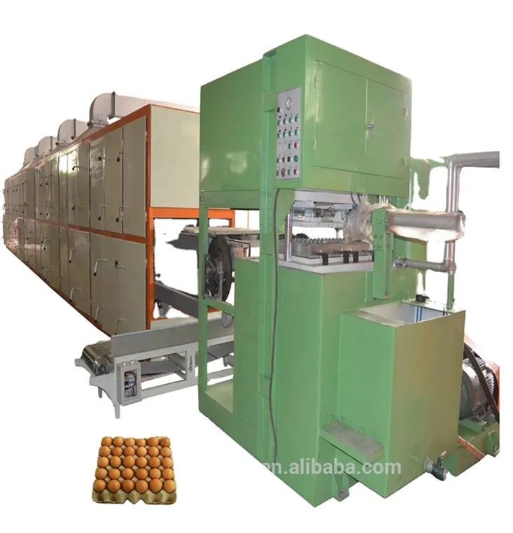 Eco Friendly Reciprocating Rotary Egg Tray Forming Machine With Hot Air Drying