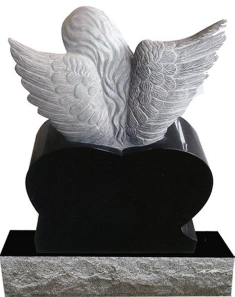 Quality Carved Angel Heart shape headstones of America style for sale