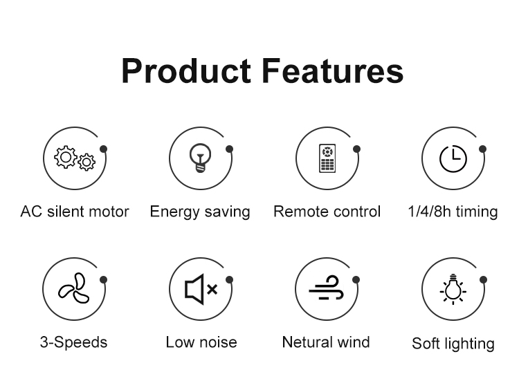 3000-6000k LED Ceiling Fan for Bedroom CB Certified and Mountable on Ceiling Box