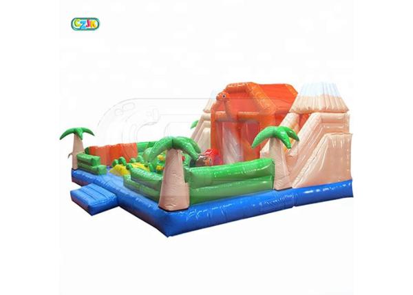 Quality Volcanic Dinosaur Jungle Inflatable Bounce House Combo CE Certification for sale