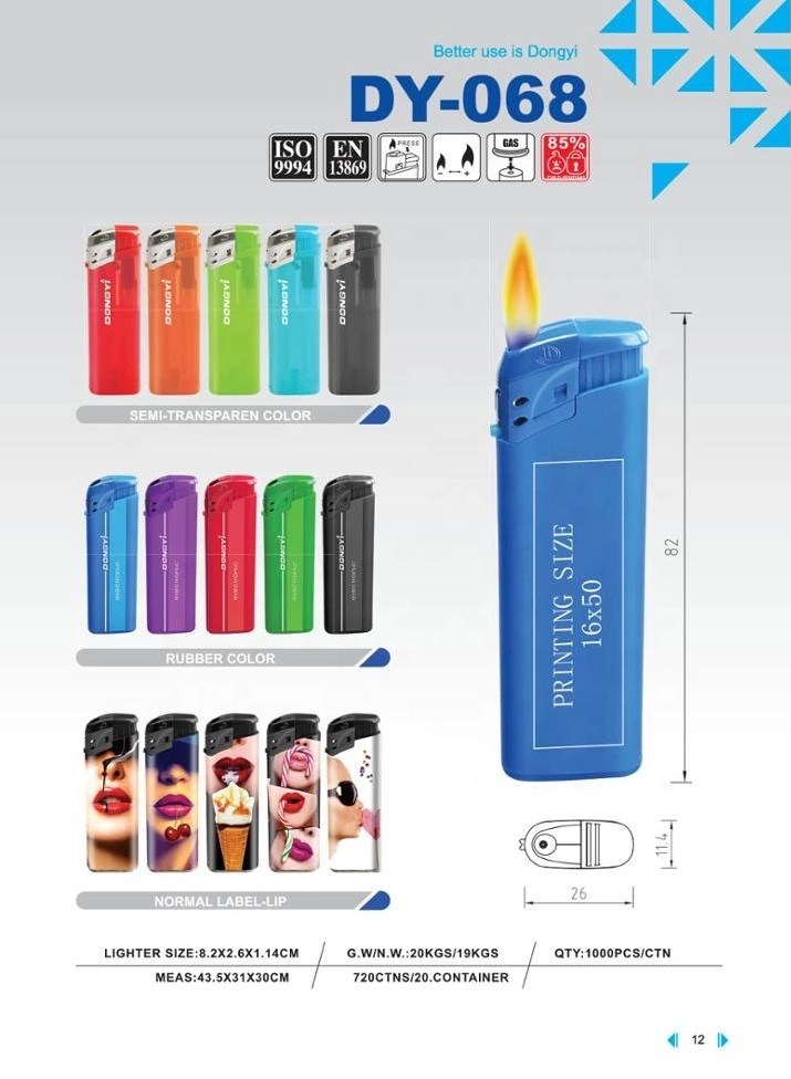 Custom Printing Sticker Plastic Gas Electronic Lighter for Sale