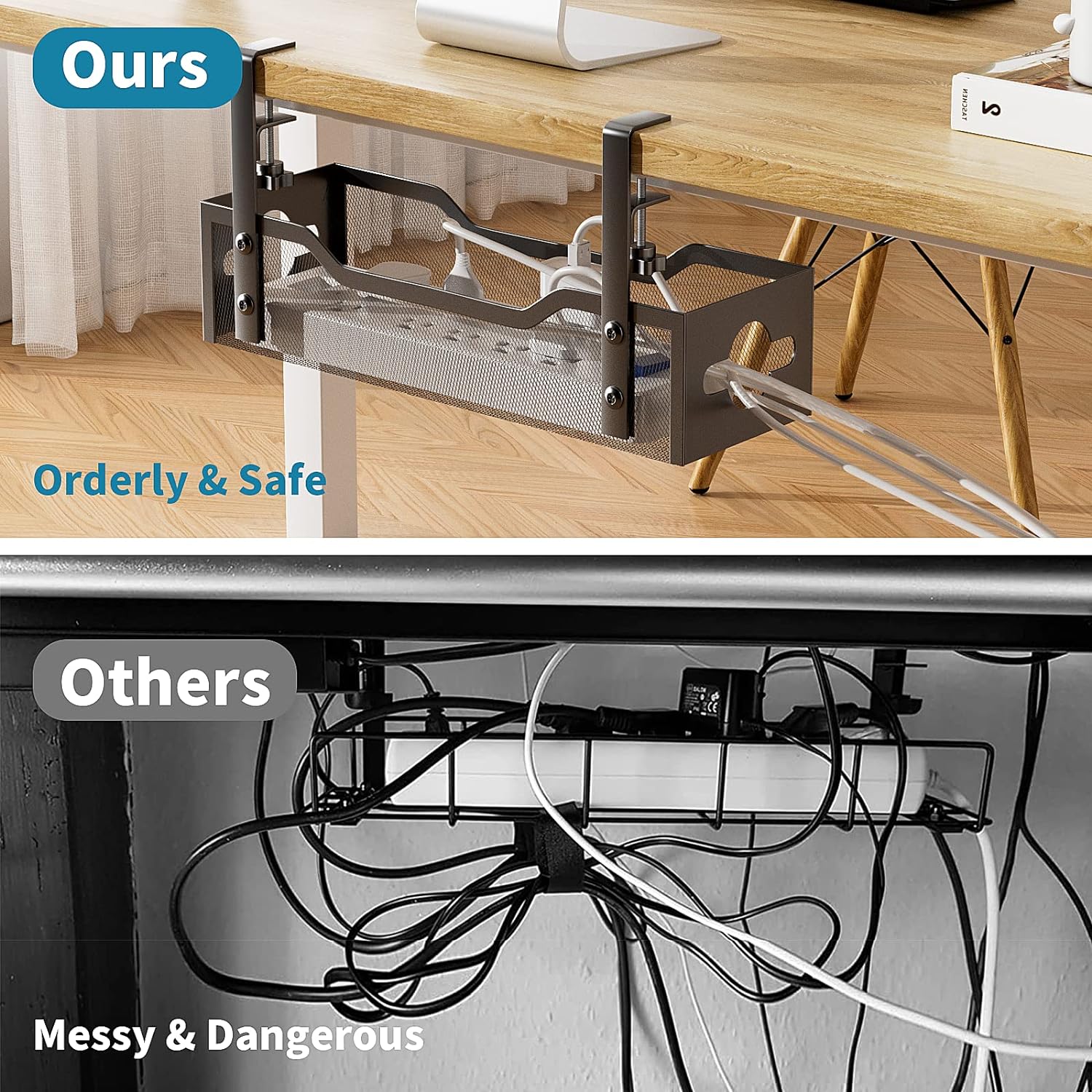 Under Table Cord Management Organizer Sustainable Installation Type Wall Mounted Type