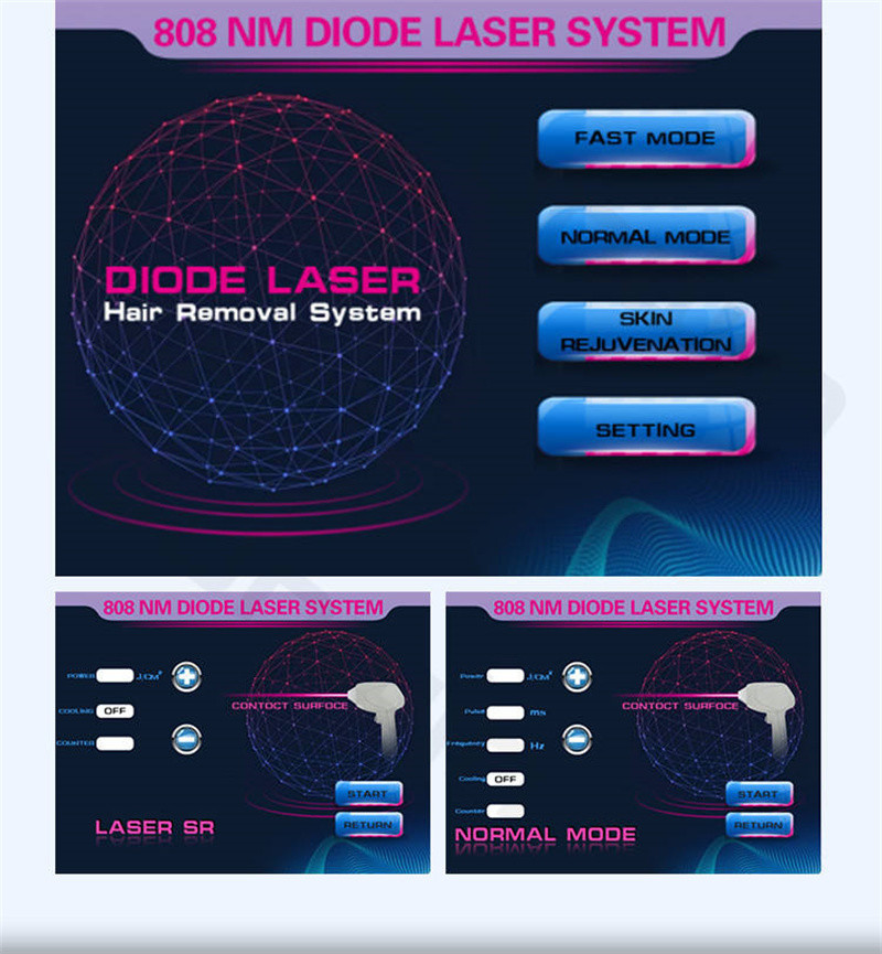 808 Nm Yag Laser Diode Hair Removal Machine 500w 1600w For Face And Body