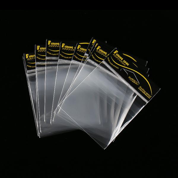 Transparent Header Card Cellophane Self Adhesive Packing OPP Bag for Fishing
