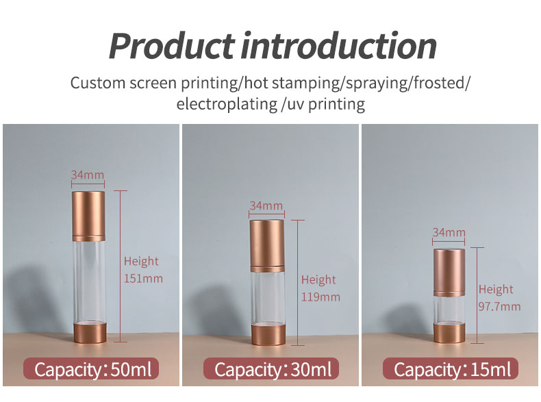 Luxury Airless Cosmetic Bottles Customized Containers For Skin Care Products