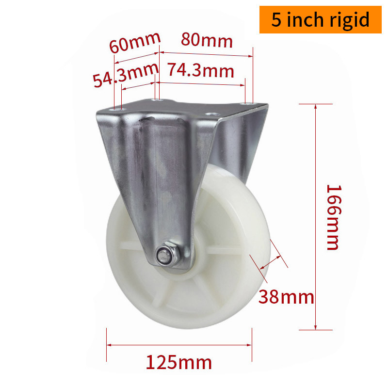 EDL‌ Medium Duty 5inch Caster TPA Plate by Rigid , Swivel and Brake Type 250kg 665P-26