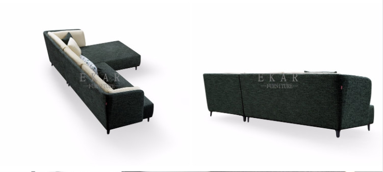 Living Room Furniture L Shaped Fabric Couch Corner Sofa Set