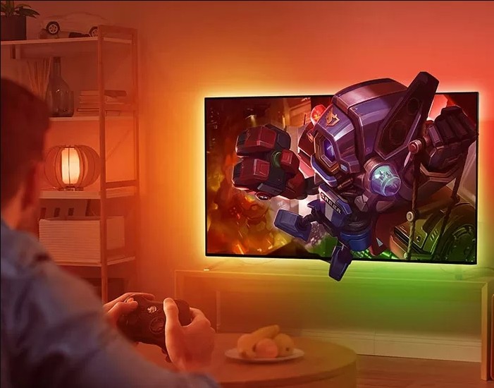 RGB Peel And Stick TV Backlights With Remote Control 5V Voltage Cuttable LED Strip Lights