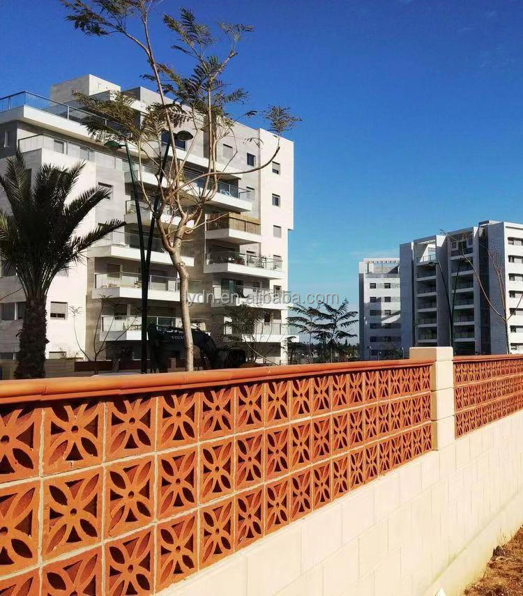 800 Centigrade Heat Insulation Terracotta House Build Block Decorative Material Rectangle Hollow Perforated Brick Outside
