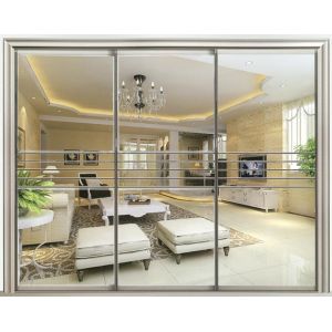 China 2mm 6005 Anodized Champagne Aluminium Sliding Patio Doors Foldable on sale
