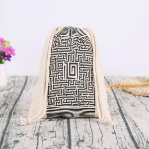 Packing Small Cotton Canvas Drawstring Bag With Digital Imprint Printing